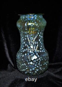 Loetz Diaspore Crete iridescent Blue Vase Superb