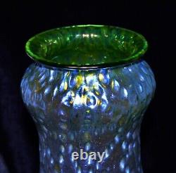 Loetz Diaspore Crete iridescent Blue Vase Superb