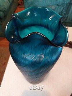 Loetz Electric Blue Art Nouveau Glass Vase