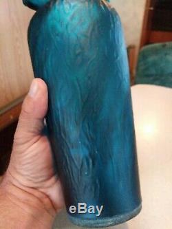 Loetz Electric Blue Art Nouveau Glass Vase