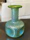 Loetz MARTELE SILBERIRIS Blue Green IRIDESCENT Antique BOHEMIAN ART GLASS Vase