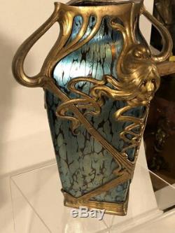 Loetz Vase with bronze