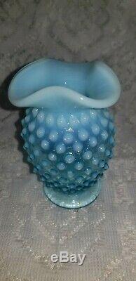Lot of 11 Fenton Hobnail Vases Cranberry Vaseline Blue Opal Green