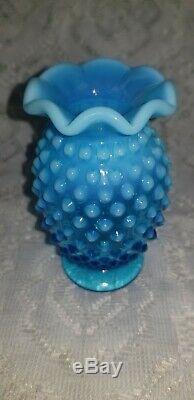 Lot of 11 Fenton Hobnail Vases Cranberry Vaseline Blue Opal Green