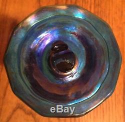 Louis Comfort Tiffany Favrile Glass Blue Trumpet Vase