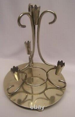 Lovely Art Deco Style Light Blue Glass Epergne Vase With Nickel Silver Base/Hold