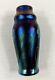 Lundberg Studios Art Glass Mini-Vase 5 1979 Blue Aureen & Pansies
