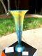 Lundberg Studios Art Glass Sunset Small Trumpet Vase 10 tall #16