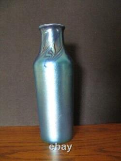 Lundberg Studios Blue Iridescent Art Glass Vase 7 1/8