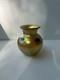 Lundberg Studios Heart & Vine Gold Aurene Iridescent Blown Art Glass Vase