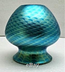 Lundberg Studios Iridescent Blue Aurene Art Glass Cabinet Vase-signed-dated 2003