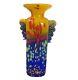 MAD Studio Art Glass Vase 10 Speckled Multi Color WHIMSICAL EARLY PIECE 1999