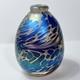 MAYTUM STUDIOS 1982 Bud Vase-Oil Lamp / BLUE & GOLD Iridescent ART GLASS / Rare