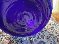 MCM Giant 47 Tall Cobalt Blue Glass Floor Vase Murano