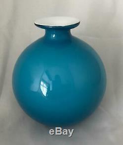 MCM HOLMEGAARD CARNABY BLUE BALL'KUGLE' VASE13cm SIZE