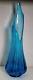 MCM L. E. Smith blue 21 3/4 tall Swung Vase Simplicity Ribbed 6 1/4 Fat Bottom