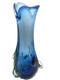 MCM MURANO Blue Glass SWUNG VASE Hand blown Large 15 H