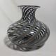 MCM Murano Italy Handblown Art Glass Vase Elegant Grey & Blue Spiral Twist 10