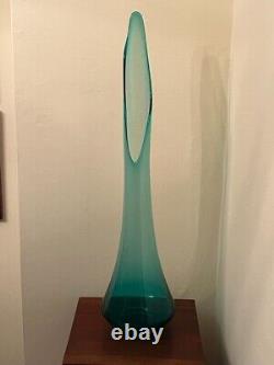 MCM Vintage LE Smith Large Vase Blue Smooth Style 28 Inches Tall Excellent