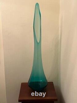 MCM Vintage LE Smith Large Vase Blue Smooth Style 28 Inches Tall Excellent