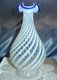 MINTVINTAGE30'sFENTON GLASSBLUE RIDGEOPALESCENTSPIRALV SRC10BOTTLE/VASE