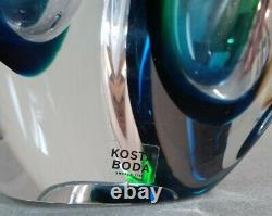 MODERN Art Glass Vase Kosta Boda MIRAGE Goran Warff Design Blue Green 6-1/8