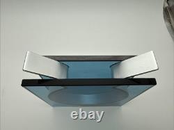 MOMA SQUARE RIBBON VASE BLUE GLASS DESIGNED BY PETER HEWITT Rare Blue Color