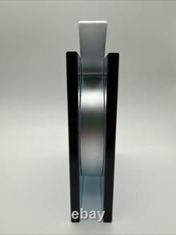 MOMA SQUARE RIBBON VASE BLUE GLASS DESIGNED BY PETER HEWITT Rare Blue Color