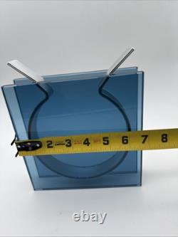 MOMA SQUARE RIBBON VASE BLUE GLASS DESIGNED BY PETER HEWITT Rare Blue Color