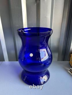 MONUMENTAL EXTRA LARGE HEAVY 14+Tall x 10Wide Vintage Glass COBALT BLUE Vase