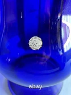 MONUMENTAL EXTRA LARGE HEAVY 14+Tall x 10Wide Vintage Glass COBALT BLUE Vase