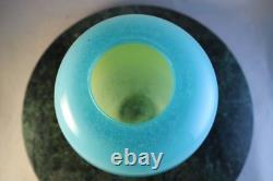 MURANO Art Glass VASE, Mid-Century Modern, Sommerso Layered Blue Green Ovoid