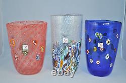 MURANO Art Glass Vase Cobalt Blue Murrine Gambaro & Poggi New