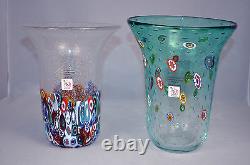 MURANO Art Glass Vase Cobalt Blue Murrine Gambaro & Poggi New