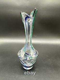 Maastricht Max Verboeket Art Glass Vase Signed & Number 024 Swirled 60's 8 1/2