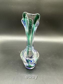 Maastricht Max Verboeket Art Glass Vase Signed & Number 024 Swirled 60's 8 1/2