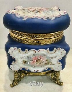 Magnificent UM Wave Crest Ornate Lidded Box- Original Blue Lining- Great Color