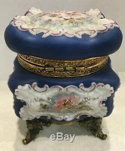 Magnificent UM Wave Crest Ornate Lidded Box- Original Blue Lining- Great Color