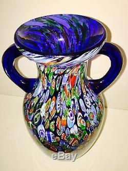 Magnum MCM Murano Art Glass Millefiori Vase 13.5 T 6.10 Lbs