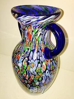 Magnum MCM Murano Art Glass Millefiori Vase 13.5 T 6.10 Lbs