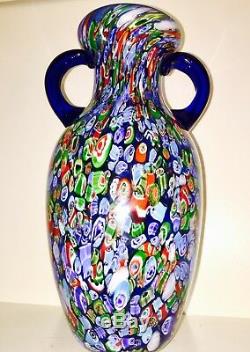 Magnum MCM Murano Art Glass Millefiori Vase 13.5 T 6.10 Lbs