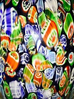 Magnum MCM Murano Art Glass Millefiori Vase 13.5 T 6.10 Lbs