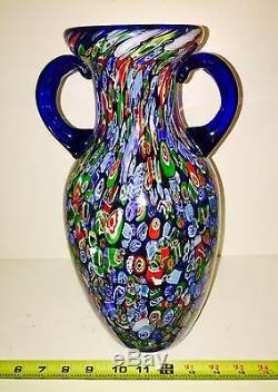 Magnum MCM Murano Art Glass Millefiori Vase 13.5 T 6.10 Lbs