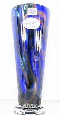 Makora Krosno Murano Style Hand Blown Art Glass Vase 12.75H Made in Poland