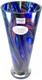 Makora Krosno Poland Hand Blown Multicolored Swirl Cobalt Blue Art Glass Vase