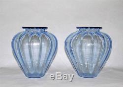 Martinuzzi Costolato Murano Glass Vases