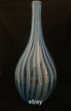 Massive Murano glass filigree stripped vase