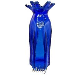 Mensch Studio Glass Cobalt Blue Glass Tall Vase Home Decoration