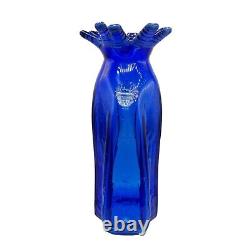 Mensch Studio Glass Cobalt Blue Glass Tall Vase Home Decoration