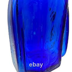 Mensch Studio Glass Cobalt Blue Glass Tall Vase Home Decoration